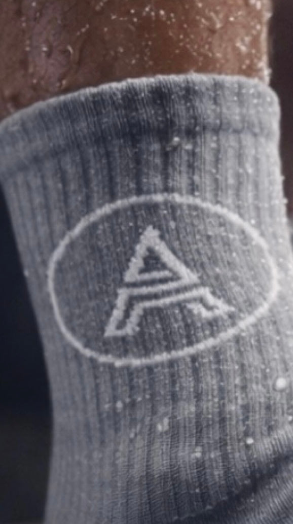 Grey unisex Aura CREW sock