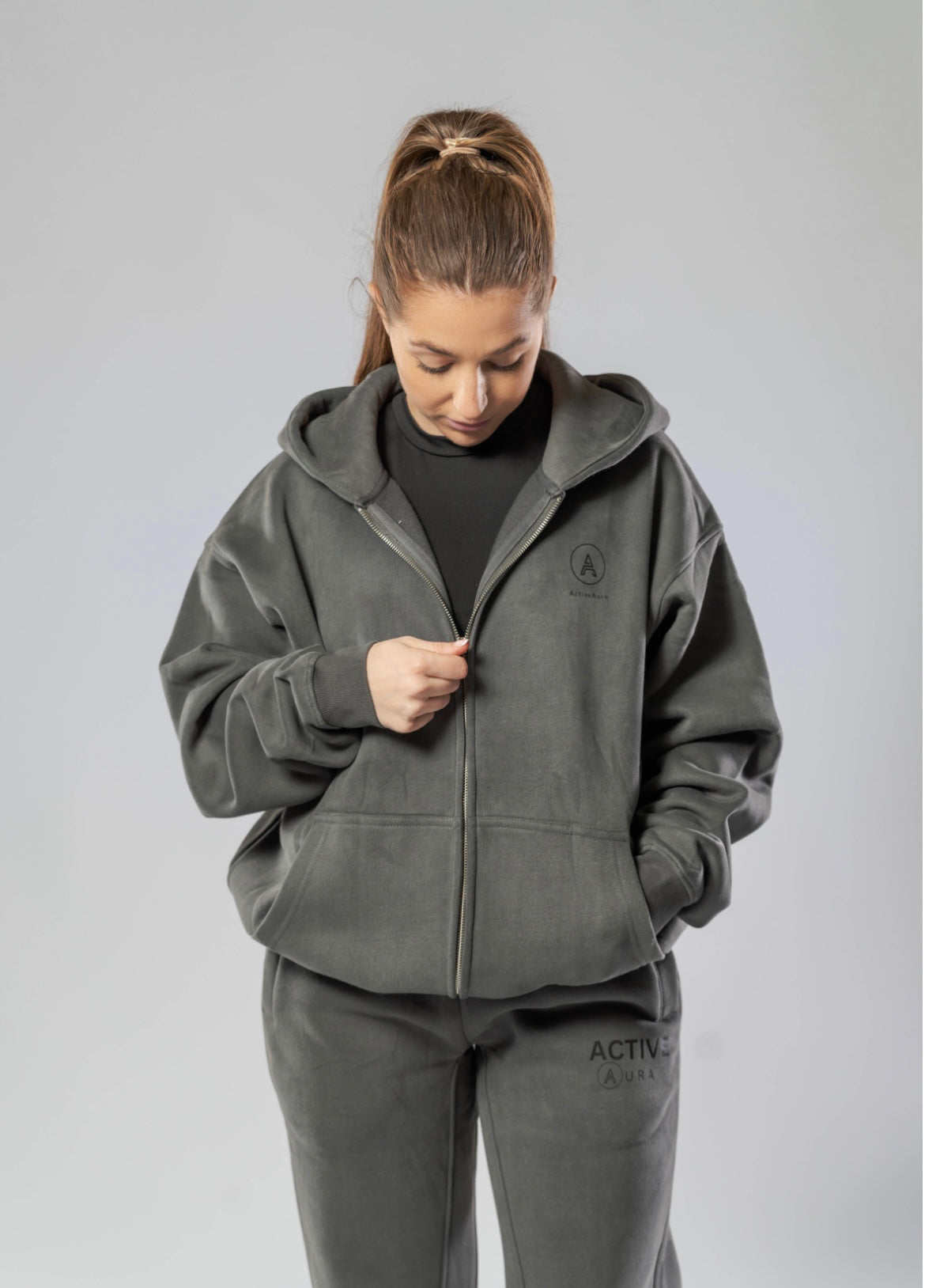 DARK GREY Zip hoodie