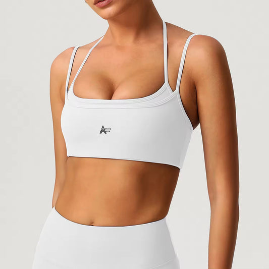 WHITE Elevate sports Bra