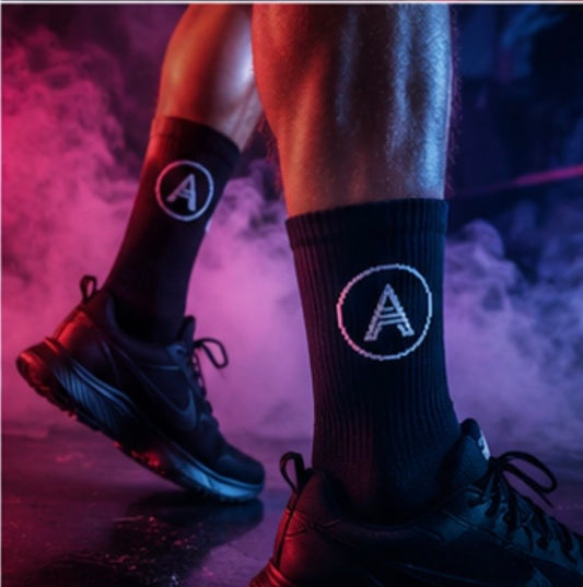 BLACK unisex Aura CREW sock